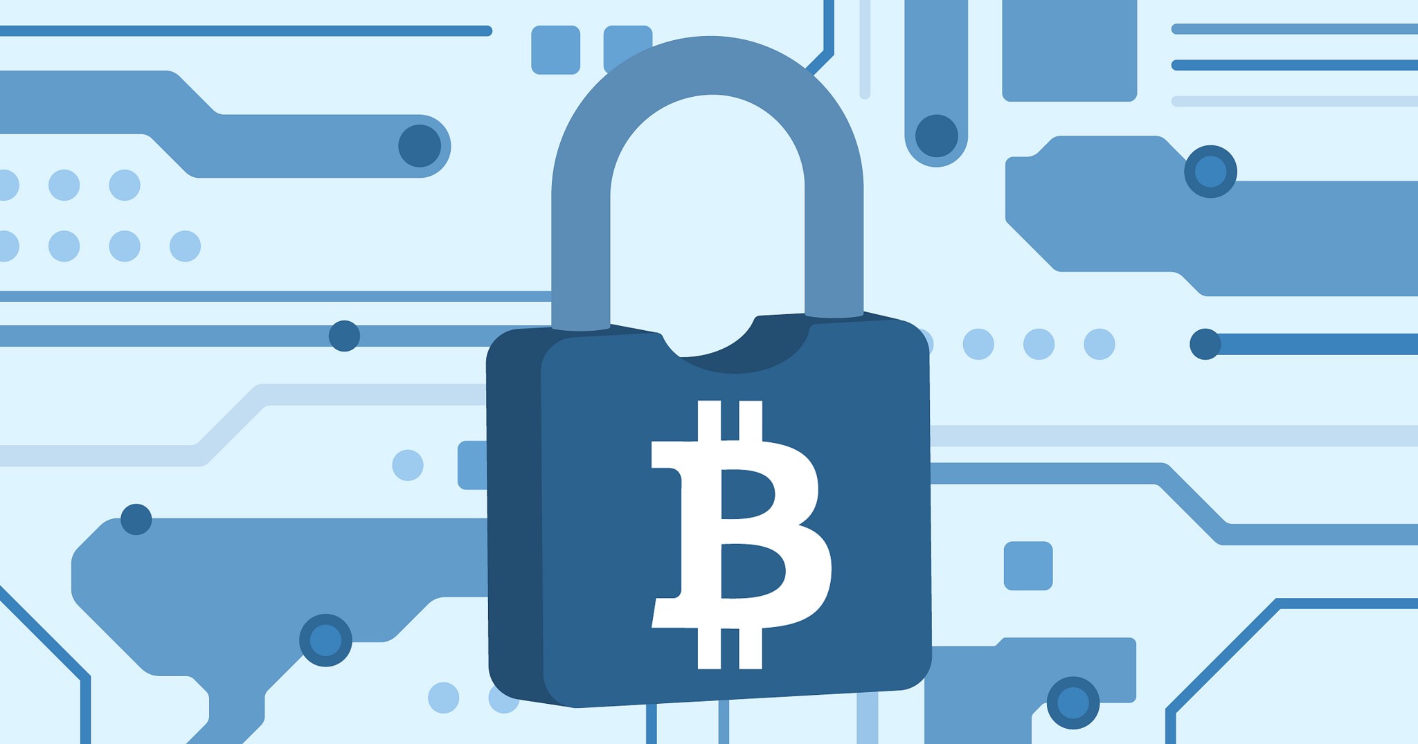 A padlock with a bitcoin logo